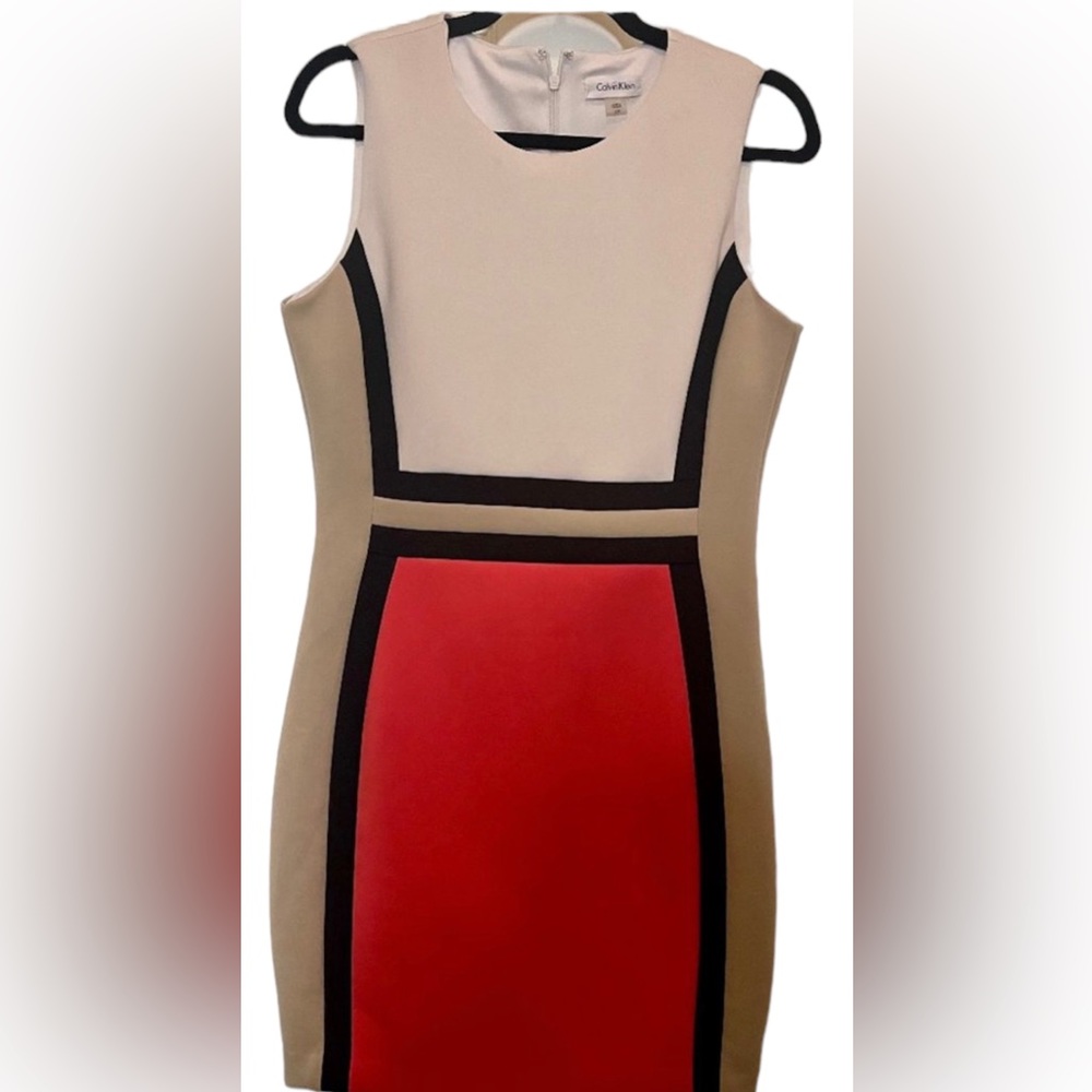 Calvin Klein Colorblock Sheath Dress 12P